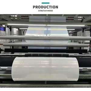 पैलेट पैकेजिंग भारी उद्योग में उपयोग के लिए हॉट सेल स्ट्रेच हुड फिल्म रैपिंग प्लास्टिक रोल स्ट्रेच हुड फिल्म