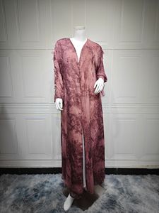 Fabricant Yibaoli 2025 Ramadan Abaya Robe Modeste Ouverte Devant 3 Couleurs Abaya Kimono en Mousseline Motifs Avec <span class=keywords><strong>Hijab</strong></span> Foulard Assorti - Product Image 5