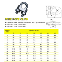 Clip de fixation en U pour câble en acier galvanisé, attache pour câble en acier, connexion fixe