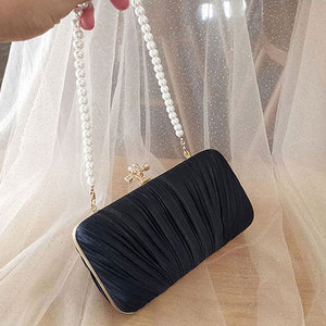 Classic Pleated Ladies Evening Bag <b>Clutch</b> Purses Party Handbags <b>Wedding</b> Bag Purse Messenger Bag for Women - Product Image 5