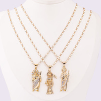 Bijoux Religieux Plaqué Or 18 carats avec Zircon, Pendentif Catholique Sainte Mort, Breloques Saint Jude Thaddée, Dijes