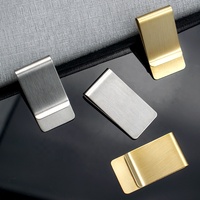 Clip de Metal para dinero, Logo grabado personalizado, de acero inoxidable, en blanco