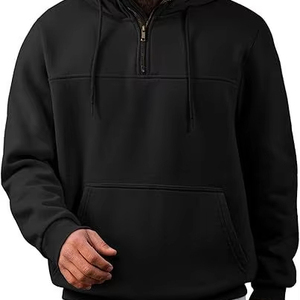 Nuova <span class=keywords><strong>Felpa</strong></span> con Cappuccio di Alta Gamma per l'Autunno, Realizzata in Pile, Design Digitale Tinta Unita, Giacca Casual da Uomo con Doppia Piega - Product Image 1