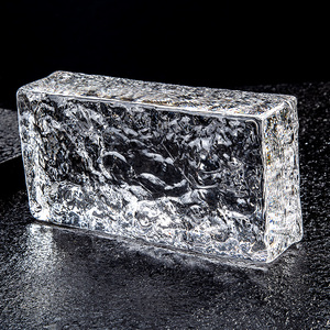 Bloc de verre Double face en cristal thermofusible écologique, construction moderne, motif de glace transparent