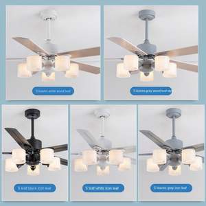 Ventilador de techo de Metal nórdico moderno de 52 pulgadas, luz LED, Control remoto de Motor de CA, precio de fábrica, condensador de repuesto para sala de estar - Product Image 5