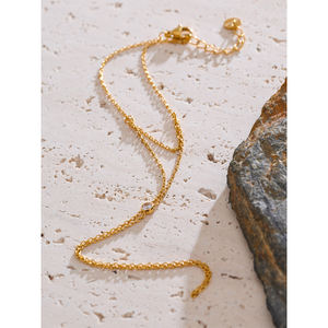 Jinأنت والحد الأدنى مقاومة للصدأ المعدن 316L الفولاذ المقاوم للصدأ الزركون اليد سلسلة المعصم مع سوار إصبع المجوهرات - Product Image 5