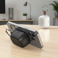 Ensemble de voyage de qualité supérieure, support de téléphone portable, haut-parleur magnétique sans fil portable, déclencheur d'appareil photo, mini haut-parleur Bluetooth TWS pour l'extérieur