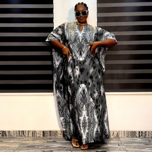 Vêtements pour femmes, robe Abaya à manches courtes imprimée Dashiki africaine, grande taille - Product Image 3