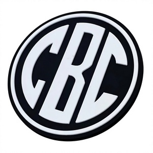 Patch en caoutchouc circulaire avec logo CBC en relief 3D, design autocollant - Product Image 1