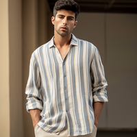 New Fashion Summer Casual Beach Wear Langarm-Baumwoll-Leinen hemd für Herren hemden Großhandel