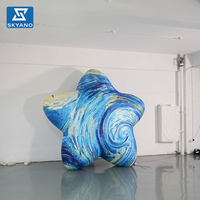 Décoration artistique suspendue extérieure personnalisée, modèle ciel étoilé bleu de Van Gogh gonflable, pour événements et publicité