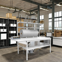 Banc de travail multifonctionnel Bodur Industrial pour charges lourdes en acier laminé à froid avec plateau en MDF, hauteur réglable, série Easy pour ligne de production