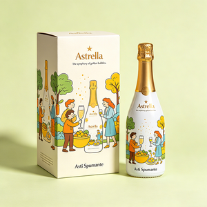 Boîte d'emballage pliante en papier imprimée OEM ODM en gros pour bouteille de vin mousseux <span class=keywords><strong>Asti</strong></span> - Product Image 2