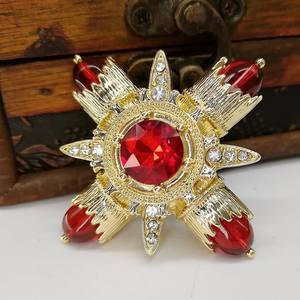 Broche <span class=keywords><strong>de</strong></span> Cruz con diamantes <span class=keywords><strong>de</strong></span> imitación <span class=keywords><strong>para</strong></span> <span class=keywords><strong>mujer</strong></span>, pasador grande <span class=keywords><strong>de</strong></span> Metal, barroco rojo, Vintage, <span class=keywords><strong>ropa</strong></span>, bufanda, Clip, joyería, nuevo - Product Image 4