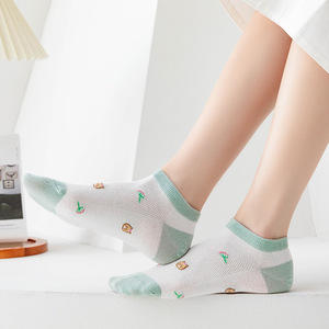 Women's Ankle Socks Breathable Mesh Cartoon Design Summer Casual Cotton Blend Socks - Product Image 1