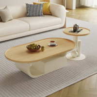 Table basse moderne décontractée en bois massif blanc de style luxueux avec tiroir de rangement, niveau E1, petite table pour appartement, salon, meubles de maison