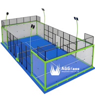 Terrain de padel en gazon artificiel mobile en acier AlwaysGreen Grass, 20x10m, plateforme surélevée temporaire et portable pour sports de plein air