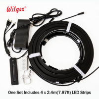 Bande lumineuse LED pour panneaux à lattes en bois, éclairage intelligent, contrôle WiFi IR, IP65, CRI 90 élevé, conception flexible sur circuit imprimé, découpe facile