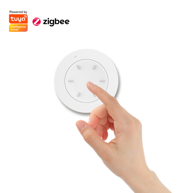 RSH for ZigBee Smart Remote Button Alexa Google Home Scene Switch with Dimmer Knob ABS CE FCC RoHS Certified White
