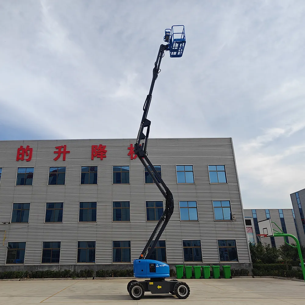 New / Second Hand Four-wheel Construction Self Propelled Telescopic Electric Boom Lift For Sale