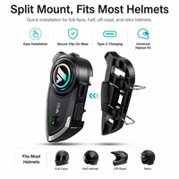 Intercom pour moto, casque de moto, système de communication sans fil étanche pour la musique, les appels et la navigation