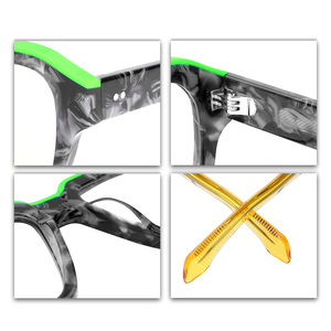 2025 mới nhất Độ dày cán Acetate kính quang học thời trang hình chữ nhật cảnh tượng kính khung với phong cách đầy màu sắc - Product Image 4