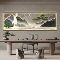 Horloge Murale Moderne en Verre LED, Cadre Photo Nordique, Affiche en Porcelaine Cristalline, Décoration Murale pour Salon, Vente en Gros Usine