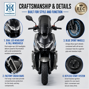 Nouveau design Scooter à essence 125cc 4 temps refroidi par air EFI Cyclomoteur EURO 5 Frein à disque avant et arrière Moto de banlieue pour adulte - Product Image 3