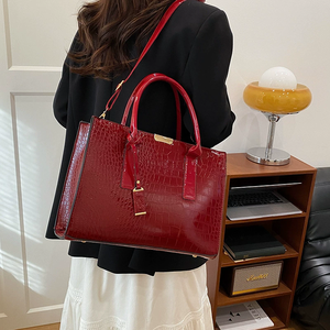 <span class=keywords><strong>Sac</strong></span> à Main de Luxe Alligator en Cuir PU Verni Designer pour Femmes Fourre-Tout Rétro <span class=keywords><strong>Sac</strong></span> Bandoulière Sacoche - Product Image 6