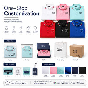 เสื้อโปโลปักโลโก้แบบกำหนดเอง คอเสื้อตัดต่อ แต่งขอบต่างสี ระบายอากาศได้ดี เนื้อผ้านุ่ม ชุดยูนิฟอร์มทีมกอล์ฟ ขายส่ง หลายสี - Product Image 4