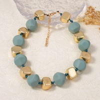 Collier artisanal Zooying, simple, frais, tendance, géométrique, en résine perlée, multicolore, décontracté