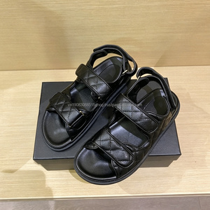 Sandalias Planas de Cuero Chic de Marca de Diseñador para Mujer, Calzado de Verano para Playa, Venta al por Mayor - Product Image 4
