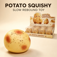 Jouet Squishy Pomme de Terre Mignonne, Nouveauté en Forme d'Aliment, Jouets Anti-Stress à Presser, Cadeau Amusant, Lot de 12 Pièces en Boîte de Présentation pour Comptoir