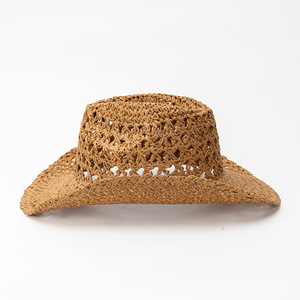 Sombrero Vaquero Occidental de Paja Tejida <span class=keywords><strong>a</strong></span> Crochet, Unisex, Diseño Transpirable para las Cuatro Estaciones, Venta al Por Mayor - Product Image 2