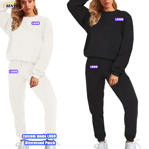 Hot Sell <strong>Plus</strong> <strong>Size</strong> Jogger Crewneck <strong>Pullover</strong> Outfits Custom Embroidery Logo Sexy Tracksuits 2 Piece Sports Leisure Women'S Sets - Product Image 1