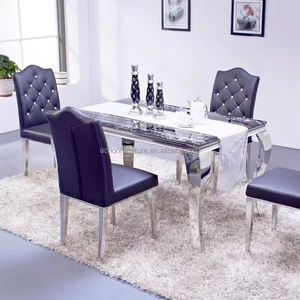 Đồ Nội Thất Hiện Đại Ăn Uống Vàng Bảng Thép Không Gỉ Tiệc Cưới Bảng Vườn Nhà Máy Sang Trọng Bảng - Product Image 3