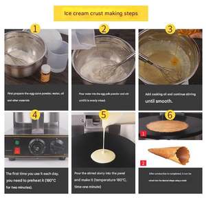 Machine à gaufres semi-automatique électrique commerciale pour cornets de crème glacée et rouleaux d'œufs - Product Image 6