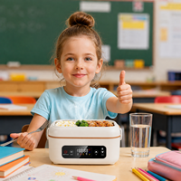 Kabellose Wiederaufladbare 1L Edelstahl-Lunchbox Elektrischer Tragbarer Speisenwärmer mit Timer für Fabrikarbeiter Produktionslinie Schichtsystem
