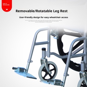 Sedia a Rotelle Manuale Compatta Leggera <span class=keywords><strong>Portatile</strong></span> con Freno per Anziani e Disabili - Product Image 4