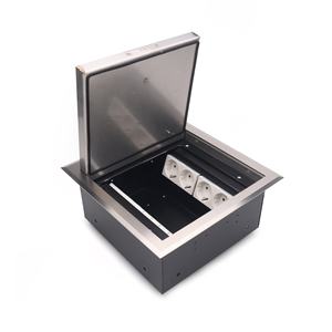 Boîtier de sol encastré avec mécanisme de fermeture sécurisée et couvercle étanche en acier inoxydable pour les intérieurs de bureaux modernes - Product Image 1