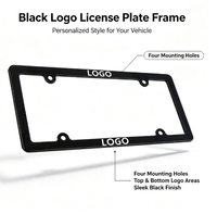 Support de plaque d'immatriculation américaine BOLONG à 4 trous, cadre en ABS standard, logo personnalisé en relief, vis de fixation incluses