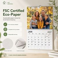 Calendriers muraux personnalisés 2027 en gros, calendriers muraux promotionnels en vrac avec impression de logo, calendrier mensuel relié par spirale