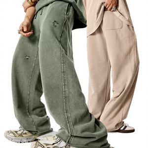 Ropa para Hombre BE |   Pantalones Rectos de Hip Hop para Hombre, Estilo Retro Lavado, 100% Algodón, Corte Holgado, Otoño 2025, Europa y América - Product Image 1