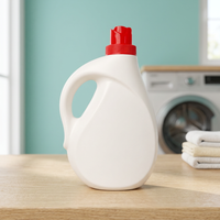 Bouteille ovale en plastique HDPE de 3000 ml avec bouchon à vis, recyclable, pour détergent, savon, adoucissant pour tissus, emballage de produits chimiques ménagers