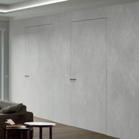 Porte invisible Dernière conception Portes murales cachées en bois Intérieur moderne Chambre à coucher Porte affleurante sans cadre