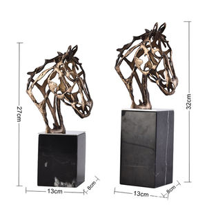 金属製馬飾り動物像金属製馬頭像デスクデコレーション - Product Image 2
