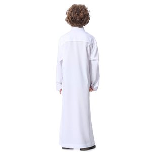 Abaya Thobe arabe pour garçons, robe de prière musulmane, kaftan islamique, robe avec poches et boutons, couleur unie, Dubai - Product Image 6