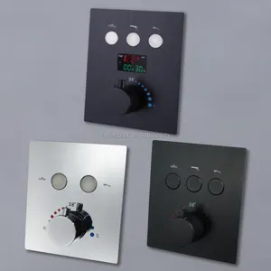 Douche Accessoires Drie Functie Knoppen Warm En Koud Water Thermostatische Schakelaar Messing Chroom/Zwart Afsluiter