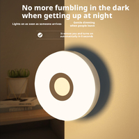 Lampe de nuit LED à détecteur de mouvement alimentée par batterie rechargeable, montage magnétique, pour chambre à coucher, armoire, escalier, éclairage nocturne domestique