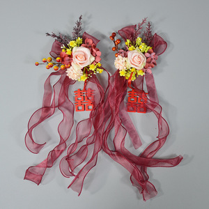 Dongchen Crafts - Lazos para Cortinas con Diseño de Rosa, Flor de Seda de 10 cm a 30 cm, Decoración para el Hogar y Bodas - Product Image 1